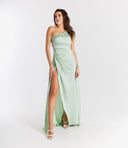 Vestito monospalla in raso Collin’s