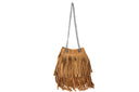 Borsa secchiello scamosciato con frange in vera pelle naima Collin's
