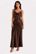 Vestito in raso con balza 8018A Collin's