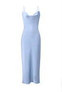 Vestito in raso con balza 8018 Collin's