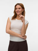 T-shirt smanicata con arricciatura Avasarah Vero Moda