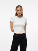 T-shirt top a costine Vero Moda