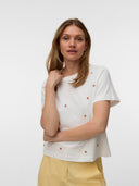 T-shirt con ricamo Sola Vero Moda