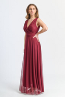 Vestito in tulle spalla larga 3584