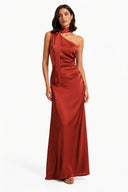 Vestito in raso monospalla 8017 Collin's