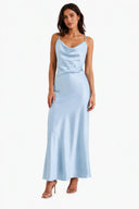 Vestito in raso con balza 8018A Collin's