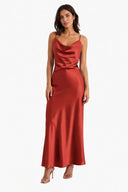 Vestito in raso con balza 8018A Collin's