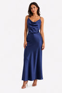Vestito in raso con balza 8018A Collin's