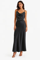 Vestito in raso con balza 8018A Collin's