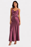 Vestito in raso con balza 8018A Collin's