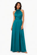 Vestito in raso scollo america 8032 Collin's