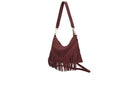 Borsa scamosciata con frange in vera pelle fiorella Collin's