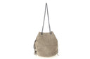 Borsa secchiello scamosciato con frange in vera pelle naima Collin's