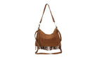 Borsa scamosciata con frange in vera pelle fiorella Collin's