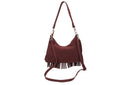 Borsa scamosciata con frange in vera pelle fiorella Collin's