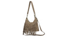 Borsa scamosciata con frange in vera pelle fiorella Collin's