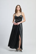 Vestito in raso wrap Collin’s