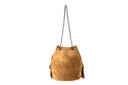 Borsa secchiello scamosciato con frange in vera pelle naima Collin's