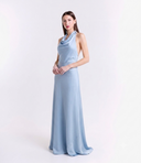 Vestito in raso scollo america e schiena nuda 8021 Collin's