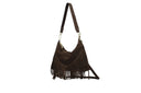 Borsa scamosciata con frange in vera pelle fiorella Collin's