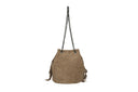 Borsa secchiello scamosciato con frange in vera pelle naima Collin's