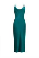 Vestito in raso con balza 8018 Collin's