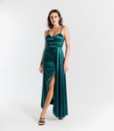 Vestito in raso con coda Collin's