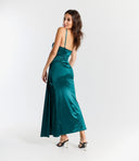 Vestito in raso con coda Collin's