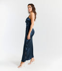 Vestito in raso con coda Collin's