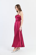 Vestito in raso con intreccio Collin's