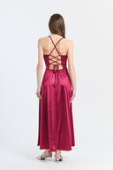 Vestito in raso con intreccio Collin's