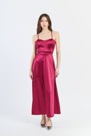 Vestito in raso con intreccio Collin's