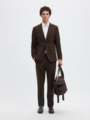 Pantalone slim marrone LIAM Selected