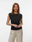 T-shirt smanicata con arricciatura Avasarah Vero Moda