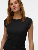 T-shirt smanicata con arricciatura Avasarah Vero Moda