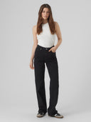 Jeans a palazzo nero Tessa Wide Vero Moda