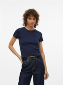 T-shirt top a costine Vero Moda