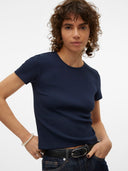 T-shirt top a costine Vero Moda