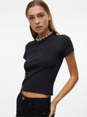 T-shirt top a costine Vero Moda
