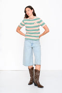 T-shirt a righe con fiore 3d 12481 24Colours