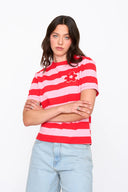 T-shirt a righe con fiore 3d 12481 24Colours