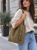 Borsa maxi scomoscia in vera pelle arianna Collin's