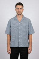 Camicia boxy fit a righe verde c62 Over D