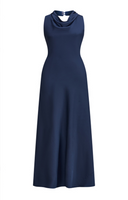 Vestito in raso scollo america e schiena nuda 8021 Collin's