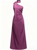 Vestito in raso monospalla 8017 Collin's