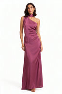 Vestito in raso monospalla 8017 Collin's