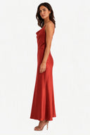 Vestito in raso con balza 8018A Collin's