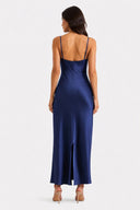 Vestito in raso con balza 8018A Collin's