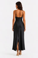 Vestito in raso con balza 8018A Collin's
