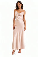 Vestito in raso con balza 8018A Collin's